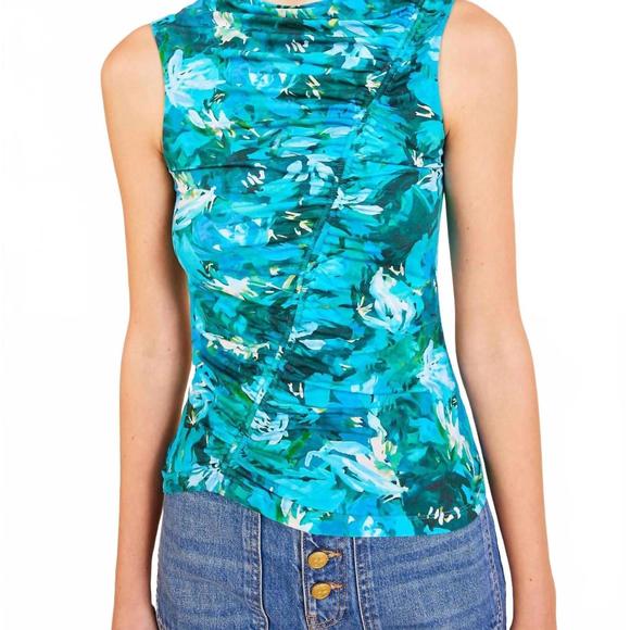 NEW ULLA JOHNSON medea sleeveless top in azul